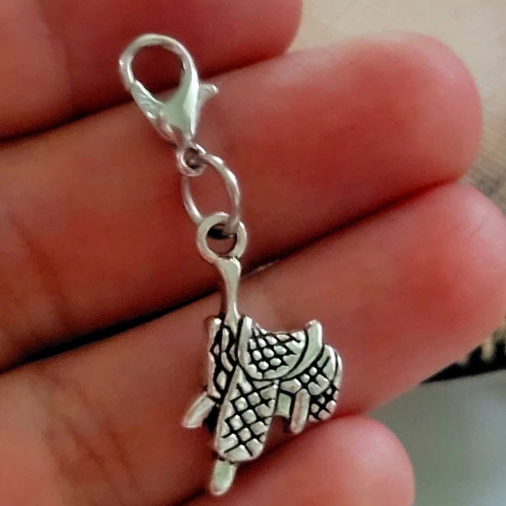 Saddle horse cowgirl planner charm clipon country